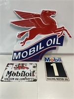 Group 3 Mobil Tin Signs -Modern