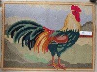 Rooster Hand-Hooked Rug