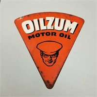 Oilzum motor oil porcelain double sided