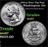 1994-p Washington Quarter Near Top Pop! 25c Graded