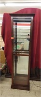 Glass China cabinet with light. 19"x9.5"x72"