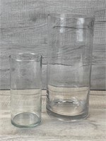 2 GLASS VASES HOME DECOR