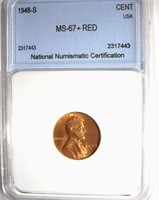 1948-S Cent NNC MS-67+ RD LISTS FOR $725