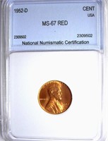 1952-D Cent NNC MS-67 Red $250 Guide
