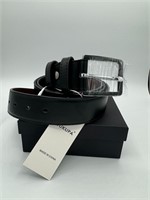 130cm black leather belt