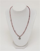Purple Beaded Necklace w/ Pendant