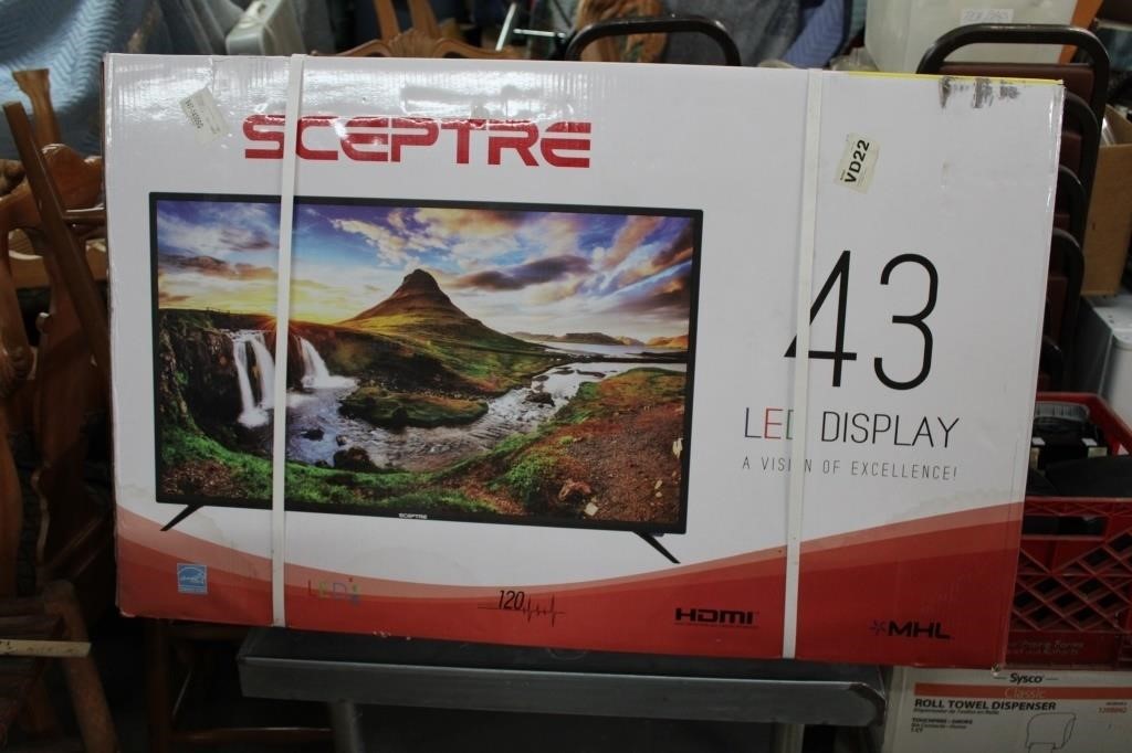 New in Box Sceptre 43" LED DIsplay Television