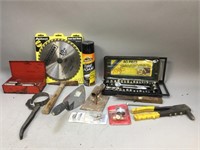 Assorted Sockets, Steel Saw Blade & More