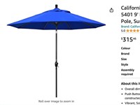 California Umbrella , 9' Round Market Umbrella