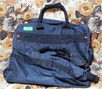 2 dark blue weekend bags with shoulder straps