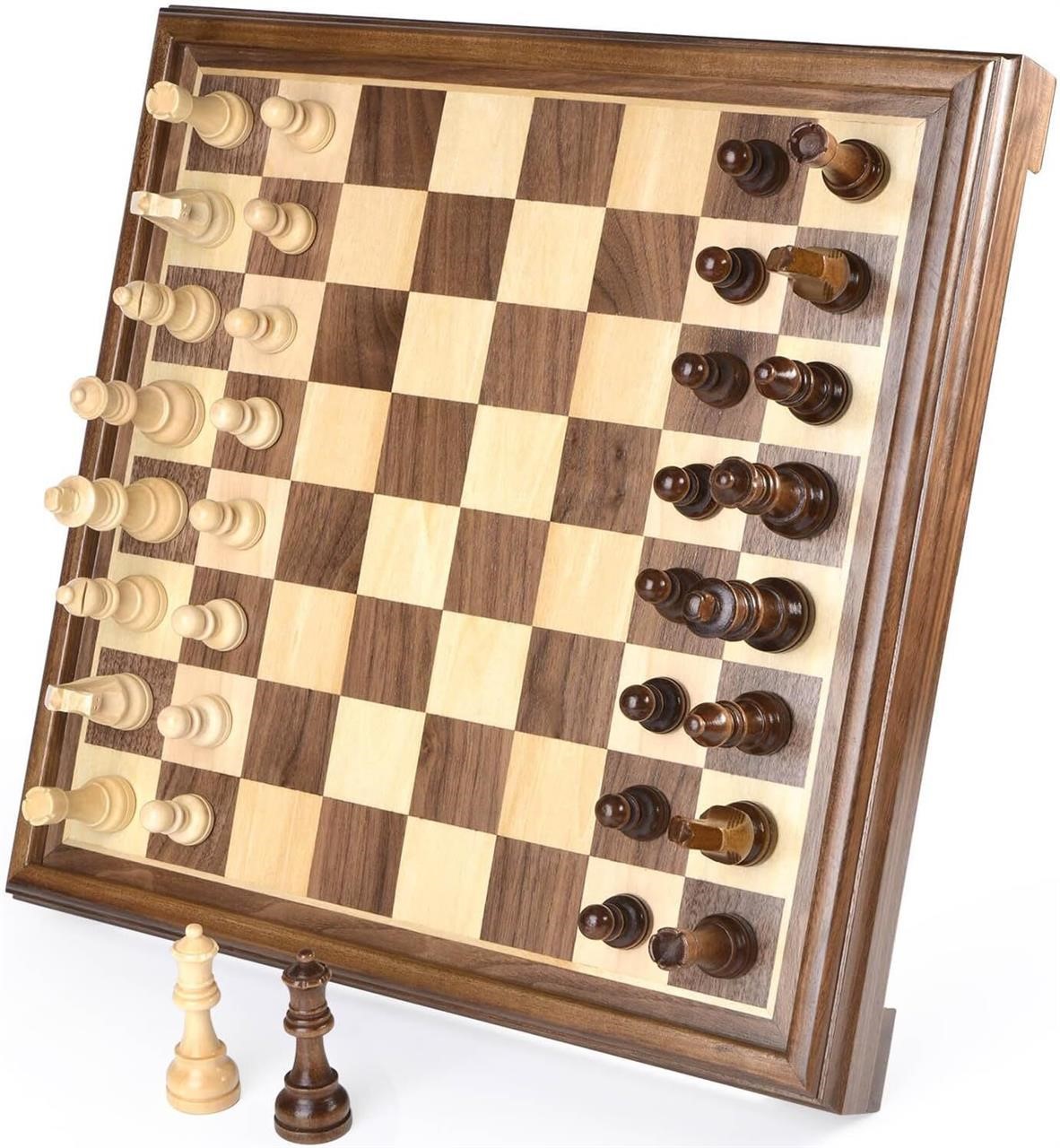 15 Luxury Magnetic Wooden Chess Set Walnut