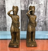 Vtg. CCC Cigar Store Indian heavy bookends