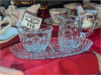 Crystal Cream and sugar set