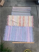 Three rag rugs