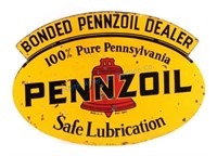 1938 Pennzoil Double Sided Dealer Advertising Sign