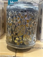 Bliss lantern tropical flower brushed silver