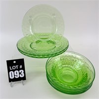 Green Uranium Depression Plates & Bowls