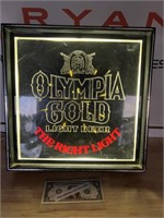 Olympia Gold Light Beer advertising lighted sign