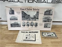 Vintage Eau Claire Wisconsin Trivia board game
