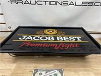 Jacob Best Premium Light Beer advertising lighted