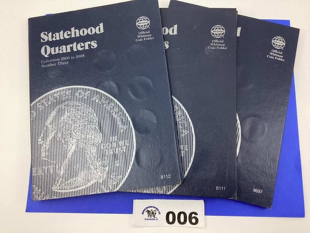 STATE QUARTERS 3 BOOKS 1999-2008 (91 COINS)