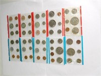 (5) US Mint uncirculated coin sets: 1968, 1969,