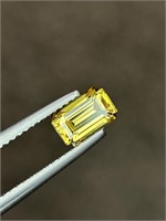 1.40 carats Emerald Cut Natural Yellow zircon