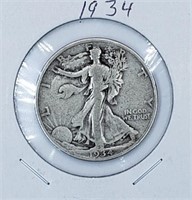 1934 U.S. Silver Walking Liberty Half Dollar