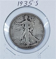 1935-S U.S. Silver Walking Liberty Half Dollar