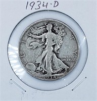 1934-D U.S. Silver Walking Liberty Half Dollar