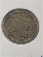 1867 THREE CENT NICKEL