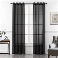 Home Beyond & HB design - Black Semi Sheer Curtain