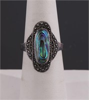 STERLING SILVER Mother of Pearl Ring 7.25
