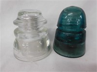 5 H.G. Co. Hemingray beehive glass insulators -