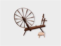 Large Antique Spinning Wheel