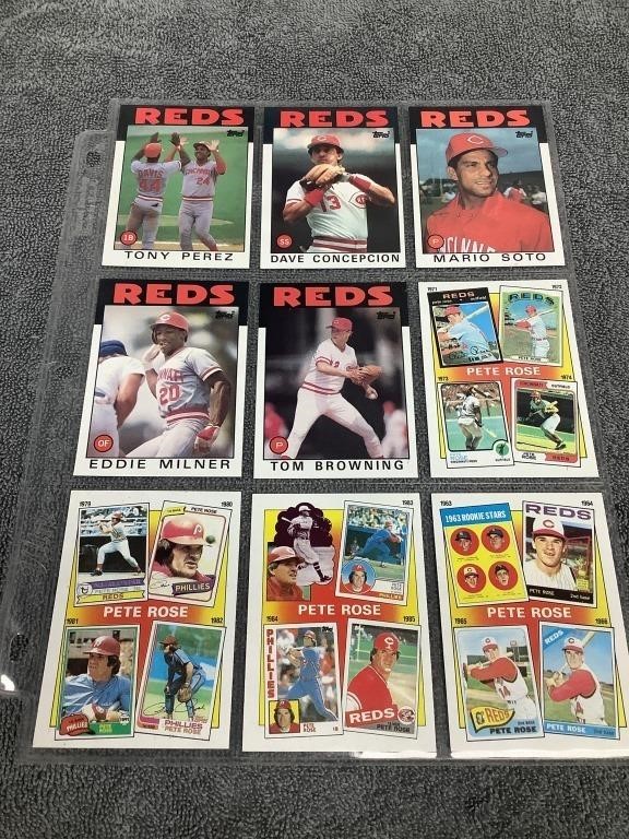Sheet of 1986 Cincinnati Reds