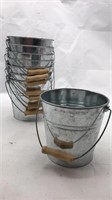 Eight Small Galvanized Metal Pails, Like New