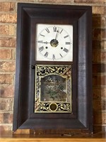 Antique New Haven  Clock  with Pendulum and Key