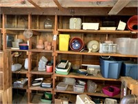 Several Shelves of Totes, Flowerpots