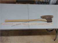 Broad axe, planing axe, beveled on one side