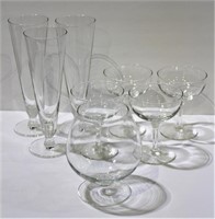 8 pcs Glassware: 4 Goblets, 3 Flutes, 1 Tumbler