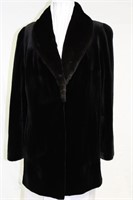 Black Sheared Mink body jacket with long haired
