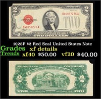 1928F $2 Red Seal United States Note Grades xf det
