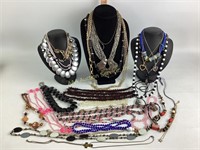 Variety of bold necklaces.