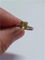 Marked Sterling Citrine Stone Ring- 1.5g