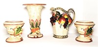 Fitz & Floyd Pitcher, Vase & Candle Stands