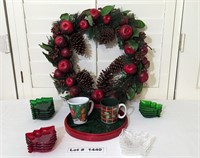 22" WREATH CUPS TRAY AND SNACK PLATES WITH TOTE