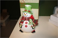 Fitz and Floyd snowman cookie jar