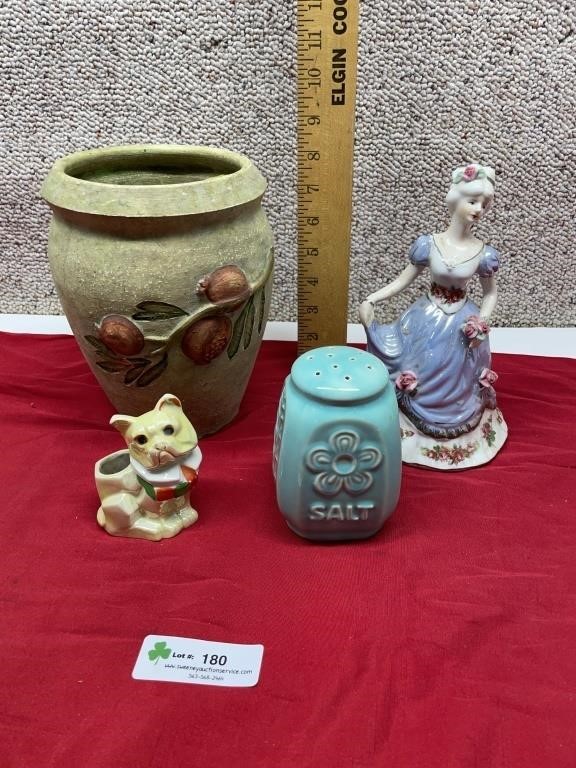 Lady Figurine, Vase, Salt Shaker
