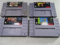 (4) Super NES Nintendo Games Pitfall/Paperboy/Mono